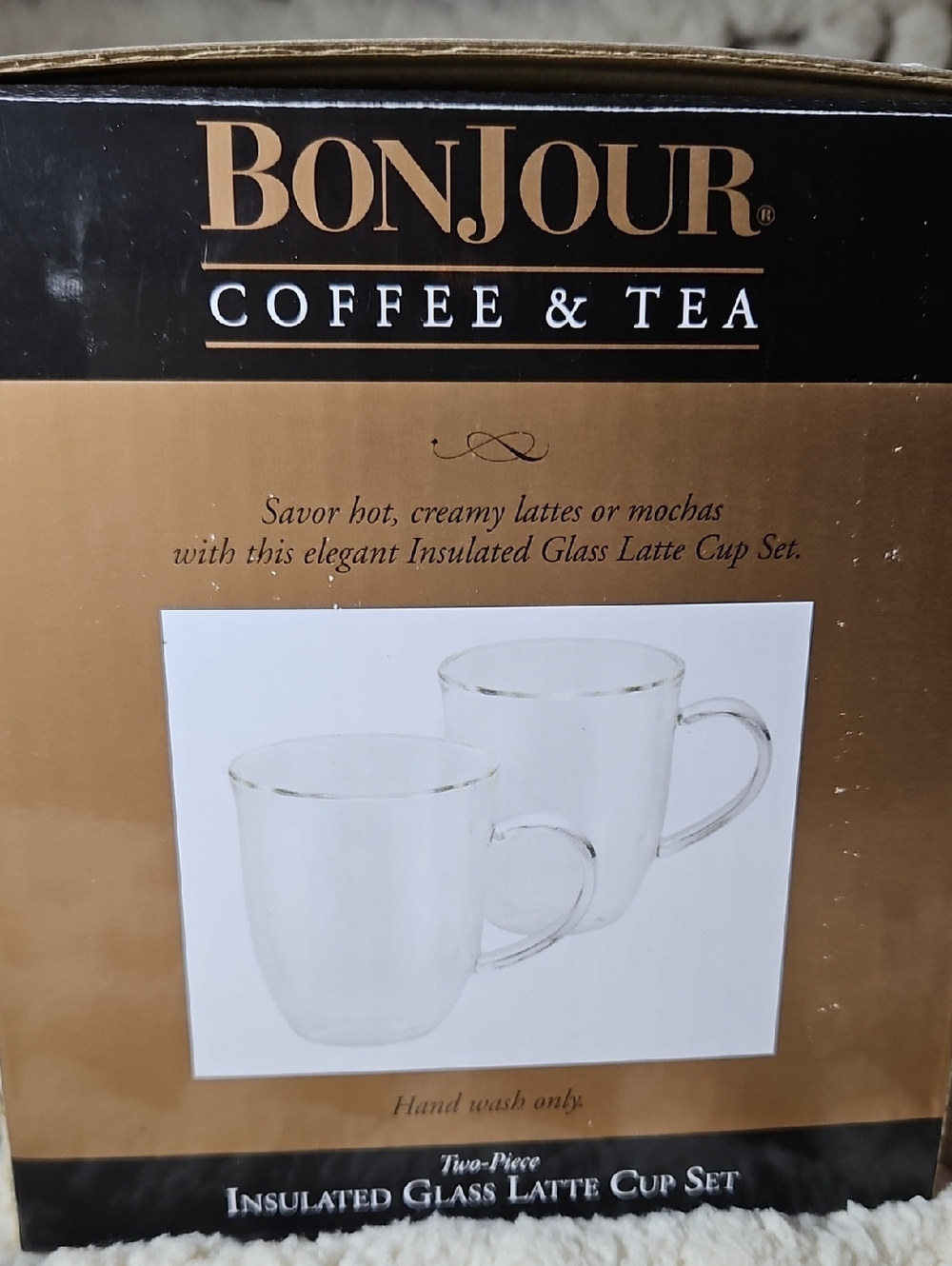 Two Piece Insulated Glass Latte Cup Set - Picture 4 of 6